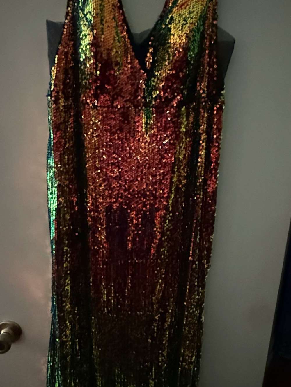 SHEIN Navy Sequin Evening Dress